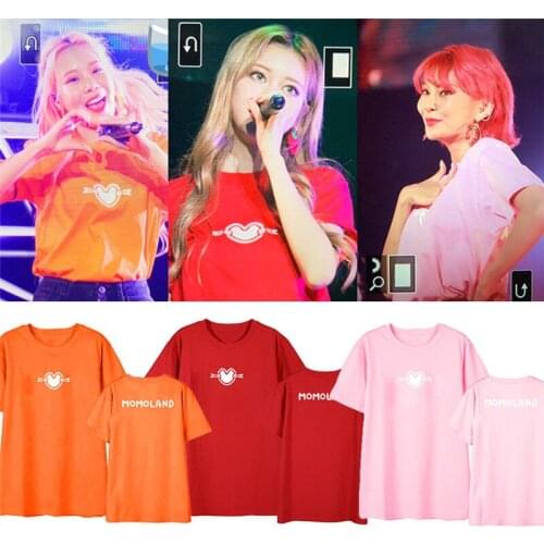 New Korean Kpop MOMOLAND Chiri Chiri Album Shirts Women Streetwear Hip Hop Loose Tshirt K-pop T Shirt Short Sleeve Tops T-shirt