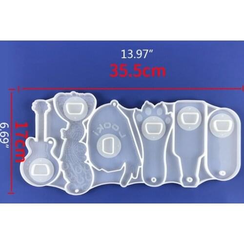 Bottle Opener Epoxy Resin Mold Beer Opener Corkscrew Silicone Mould Crafts Jewelry Keychain Making Tools