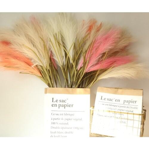 100cm INS Popular Artificial Flowers Phragmites Bulrush Natural Dried Small Pampas Grass Artificial Plants Wedding Flower Bunch