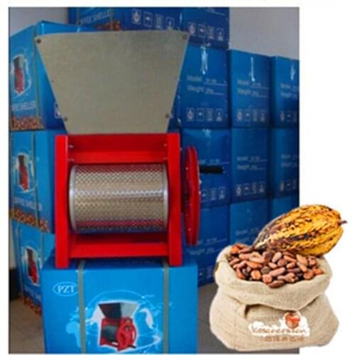 Manual coffee cocoa beans shelling pulper machine