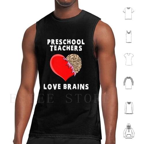 School Halloween Shirts Preschool Teacher Halloween Shirt Teachers Love Brains Tank Tops Vest Cotton School Halloween