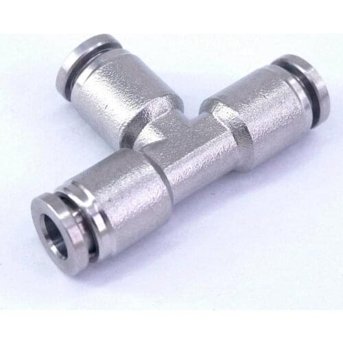 6MM OD Tube Pneumatic Tee Branch 304 Stainless Steel Connector Quick Fittings Anticorrosion Antioxidation Antioxidation