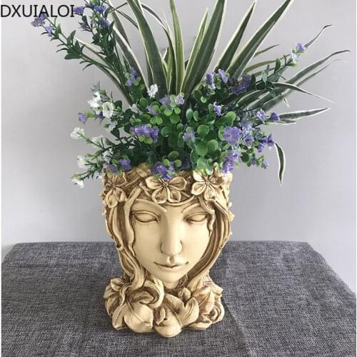 Home Decoration Resin Imitation Character Plant Succulent Flower Pot Creative Resin Flower Arrangement Home Decoration DXUIALOI