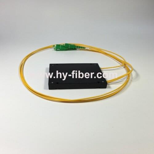 Fiber Optical PLC splitter 1x2 ABS Box with connector SC/APC Green 657A1 2.0mm cable 1m length 10pcs