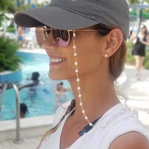 2021 Fashion Pearls Sunglasses Chains For Women Sunglasses Holder Necklace Gold Eyeglasses Chains Eyewear Retainer Accessories