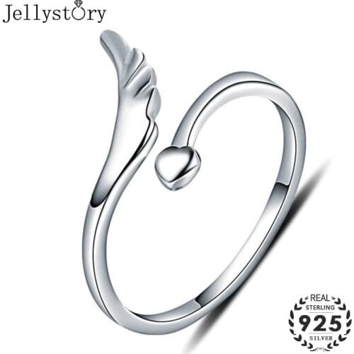 Jellystory 100% 925 Sterling Silver Jewelry Ring for Women Geometric shape Adjustable Rings Fashion Wedding Party Gift wholesale