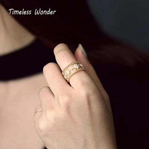 Timeless Wonder Stunning Zirconia Sunburst Statement Rings Women Jewelry Punk Cocktail Gothic Ins Runway Designer Top Rare 3332