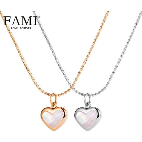 FAMI Love necklace FOR WOMEN female INS personality cold wind titanium steel sense fashionable stainless steel sweate necklaces