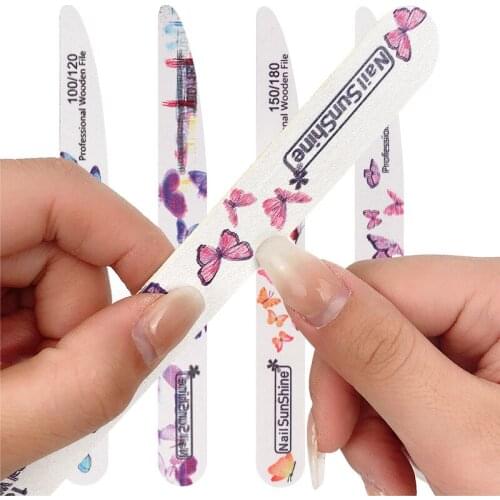 1pcs Nail File Sanding Buffers Washable Sandpaper Board Double-sided Butterfly Nail Art Polishing Files Manicure Tools
