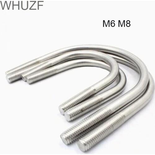 10pcs/lot Stainless Steel CLamp U Bolt U-Bolts U-type Bolt M6 M8 *22/27/34/42/48/51/60