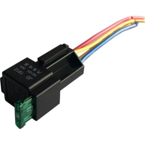 12V 4pin Waterproof Automotive Relay 30A Car Relay With Black Red Copper Terminal Auto Relay With Relay Socket