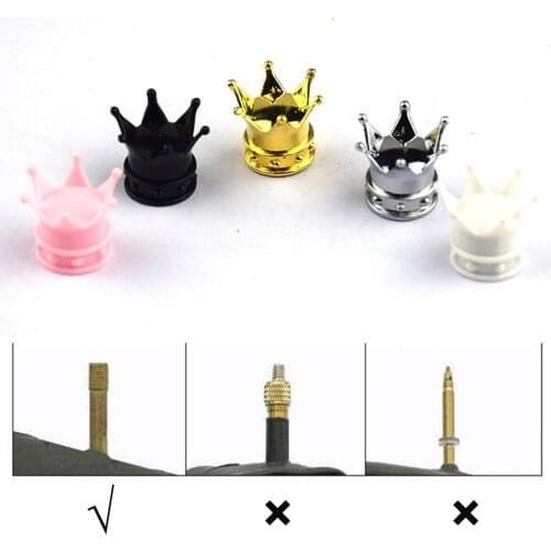 4pcs/lot Crown Shape Wheel Tire Valve Caps Car Motorcycle Bicycle Air Cover Auto Airtight Stems Cover