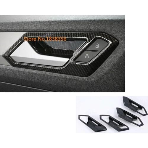 For Volkswagen VW T-ROC TROC 2017 2018 2019 2020 Car Styling Sticker Trim Door Inner Built Handle Bowl Frame Lamp Cover 4pcs