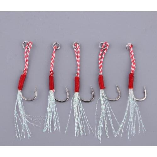 5pcs Heavy Duty Carbon Steel Assist Hooks Fishing Jig Hook Live Baits Hooks Fishhooks 10# 11# 20