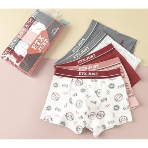 5Pcs/pack Cotton Panties for Teenage School Boys Baby Breathable Letter Print Shorts Casual Children Underpants Boxers 2-14Years