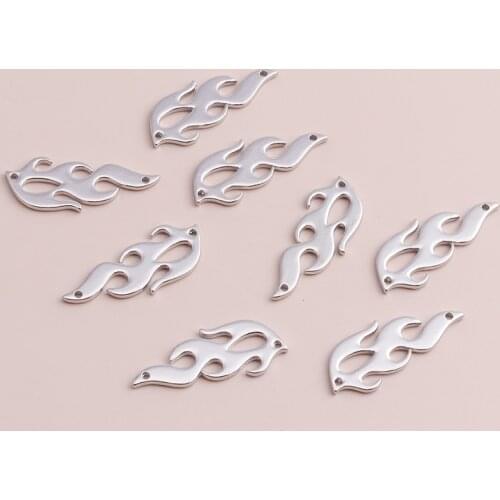 8pcs Heavy Metal Alloy Flame Connectors Beads for DIY Making Bracelets & Necklaces Handmade Finding Jewelry 39x15mm