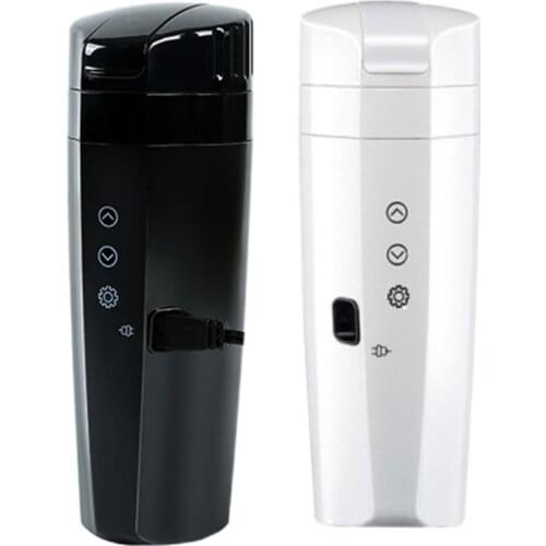 400ML Car Heating Cup Real-time Temperature 12V Heated Water Bottle Kettle Stainless Steel Travel Electric Coffee Mug with W91F