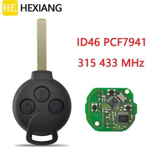 HE Xiang Car Remote Key For Mercedes Benz Smart 451 452 2007-2013 ID46 PCF7941 315MHz 433MHz Auto Smart Control Replace Key