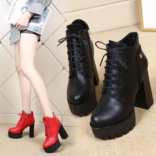 Super high heels 12CM sexy thick-soled autumn and winter thick with Martin boots womens boots