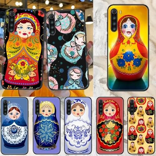 Russian Matryoshka Dolls Phone case For Xiaomi Redmi Note 7 7A 8 8T 9 9A 9S 10 K30 Pro Ultra black luxury waterproof trend back