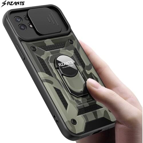 Rzants For Samsung Galaxy M32 A22 4G 5G Case Camouflage [Jungle tank] Shockproof Ring Hard Casing Lens Protection Military Cover