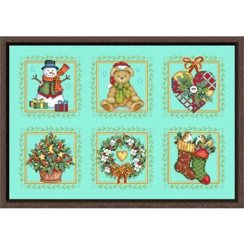 Elegance ornaments cross stitch kits bear Dreampattern embroidery needlework sets 18ct 14ct 11ct bright green cloth DIY handmade