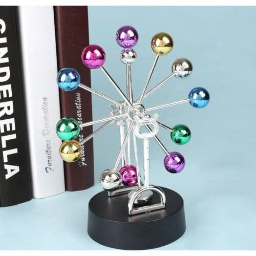 Colorful Wheel Newtons Cradle Steel Balance Balls Physics Pendulum Timeless Swing Office Furniture Desk Ornaments