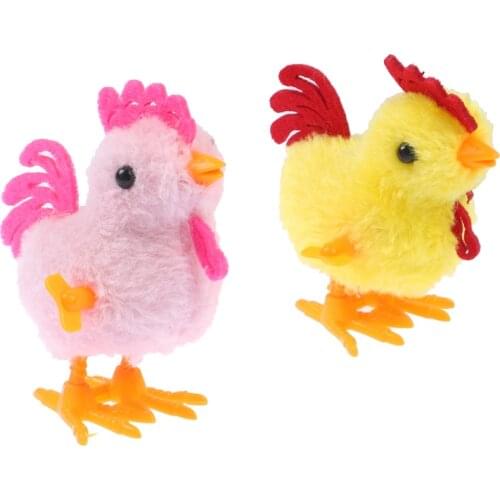 Cute Plush Wind Up Chicken Kids Educational Toy Clockwork Jumping Walking Chicks Toys For Kids Baby Gifts