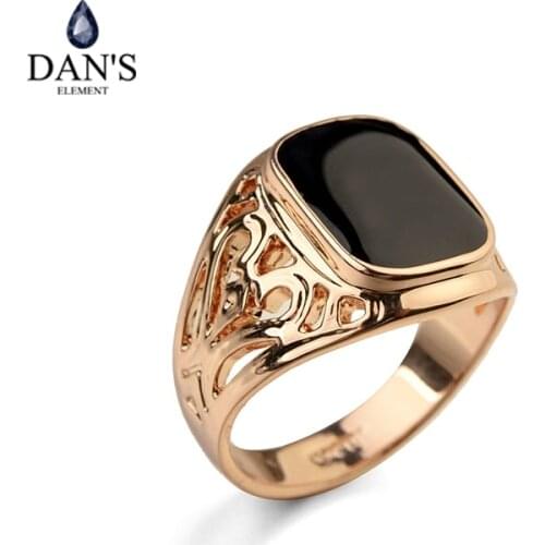 Dans Element Luxury Brand Vintage Enamel Rings for men wedding Party New Fashion Sale Hot DERG91168rose