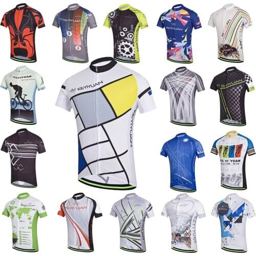 KEYIYUAN 2021 Summer New Men Short Sleeve Cycling Jersey Top Duality Cycle Bicycle Sports Wear Maillot Velo Mallots Ciclismo