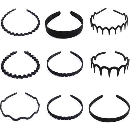 New Fashion Mens Women Unisex Black Wavy Hair Head Hoop Band Sport Headband Hairband hair accessories