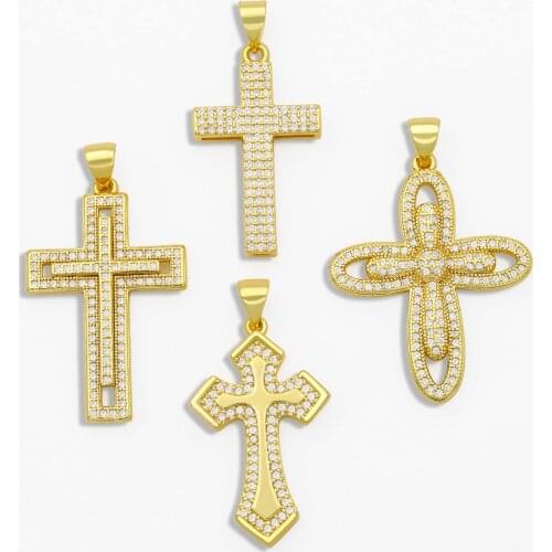 OCESRIO DIY White Stone Cute Cros Pendant Small Refinement Pendant Supply For Handmade Jewelry Making Accessories pdta121