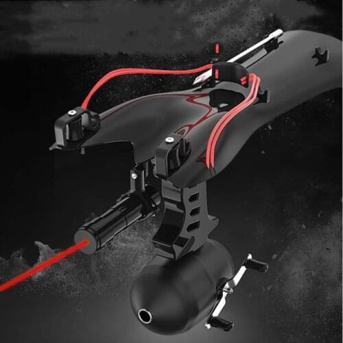 Hunting Slingshot Fishing Gun Catapult Outdoor Laser Arrows Hunter Hand Guard Rubber Bands Fish Sling Shot Bow Powerful