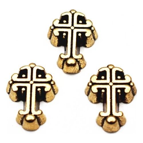 Wholesale 10pcs/lot vintage golden cross floating charms Alloy charms living glass memory lockets diy jewelry
