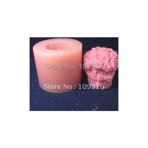 Wholesale!!!New 3D Wedding Bouquet Rose(LZ0023) Silicone Handmade Candle Mold Crafts DIY Mold