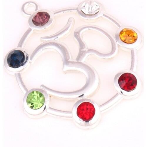 Necklace Pendant For Buddhist Seven Kinds Crystals Mandala Style Chakra Shape Religious Charm Amulet Zinc Alloy Dropshipping