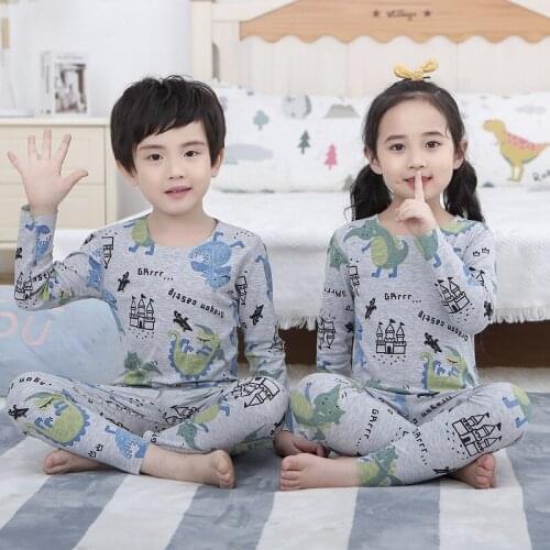 Children Pajamas Boys Dinosaur Cotton Clothes Pants Set Cartoon Sleepwear Kids Pajamas For Girls Toddler Baby Outfits Child Sets