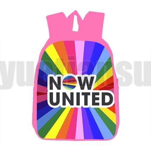 3D Printed Now United Backpack Anime Bags 12/16 Inch Pink UN Team Backpacks for School Teenagers Girls Now United-Better Album