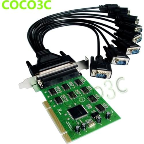 Moschip 16C1058 8-Port Serial PCI card with fan out cable PCI to 8 RS232 DB9 Ports converter Industrial IO card