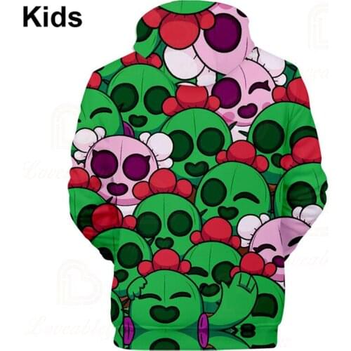 Spike 8 To 19 Years Kids Sweatshirt Cartoon Tops Teen Clothes POCO Shelly Shooter Game Leon 3D Printed Hoodie Boys Girls