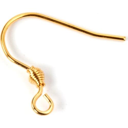 ASON 100pcs/lot Stainless Steel Earrings Ear Hooks Wholesale Earring Wires Gold Color 18.5*17 For DIY Jewelry Making Accessories