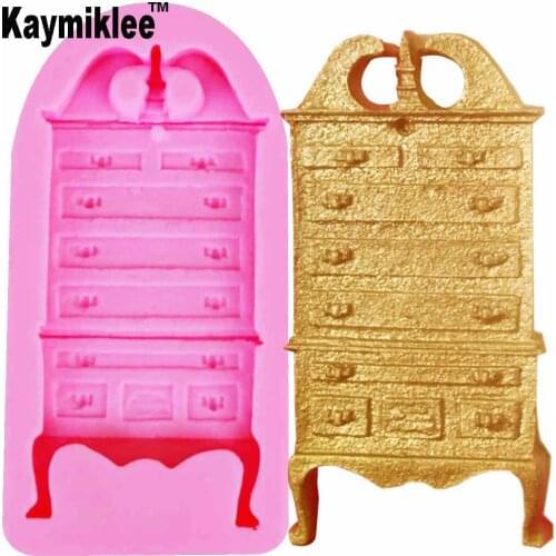 Kaymiklee M822 Furniture Cabinet Mold Silicone Mold Fondant Mould Cake Decorating Tool Chocolate Gumpaste Mold, Sugarcraft Tools