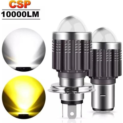 LED Moto fog light H6 BA20D LED Motorcycle Headlight Bulbs 10000Lm H4 Lens White Yellow Hi Lo Lamp Scooter Accessories Fog Light