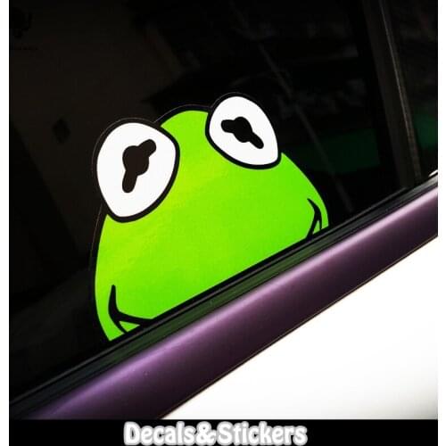 NO.LN289 Cartoon Green Frogs Car scratch cover MOTO GP Reflective Car Sticker Decals Racing Motorcycle Windshield Bike Tank cup