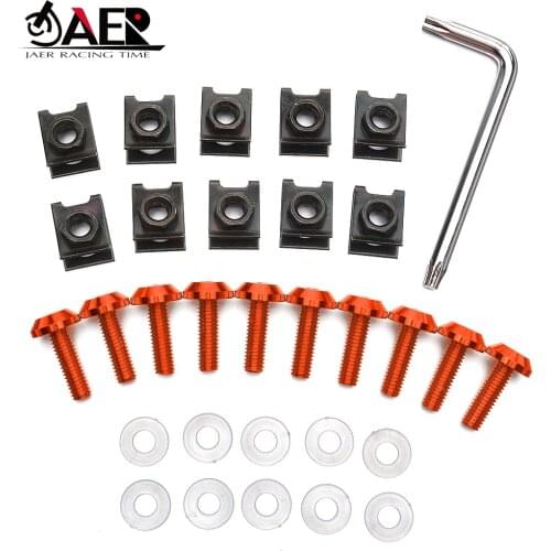 JAER Universal M6 Motorcycle Scooters Fairing Bolts Screws for Ktm Honda Yamaha Kawasaki BMW F800GS S1000RR
