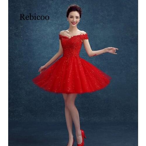 Red Party Homecoming Gowns A line robe de soiree Short dresses vestidos de festa