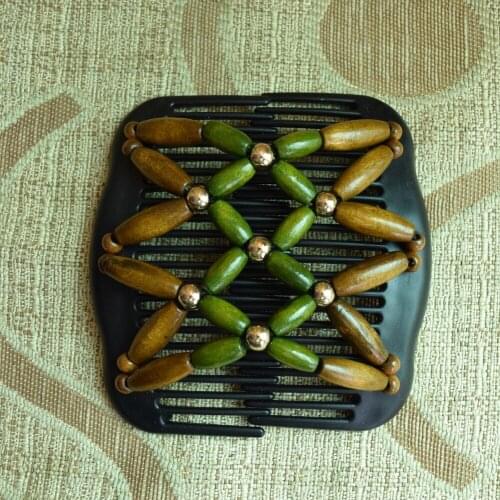 Spring green beads comb 20pcs/lot professional work lady hair accessory Easy to Use classical comb elegant lady gifts