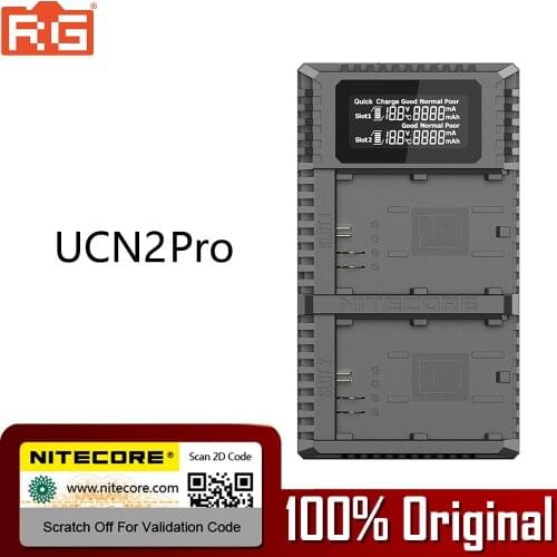 Nitecore UCN2 Pro Dual Slot USB QC LP-E6 LP-E6N Charger For Canon CANON DSLR EOS 60D 5D3 7D 70D 5D Mark II SLR Camera Battery