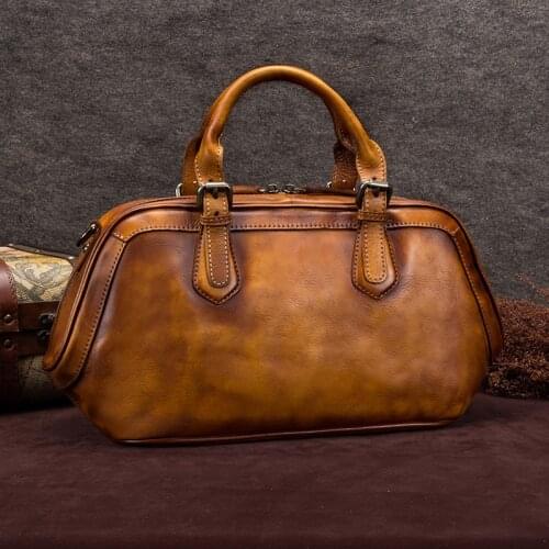 Retro Leather Women Handbag Shoulder Messenger Bag Crossbody Bags First Layer Cowhide 2020 New Handmade Genuine Leather Female