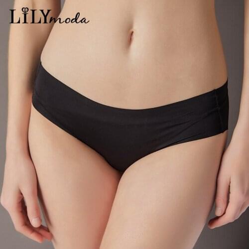Lilymoda Womens Sexy Seamless Panties Mid Waist Solid Briefs Underwear Smooth Ultra Thin Lingerie For Girls Soft Cotton Crotch